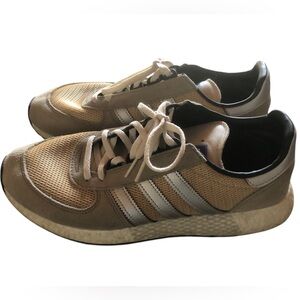 Adidas Original Marathon Tech G27416 Size 10 Gray/Gold/White Sneaker Shoes